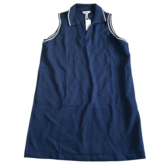 Spanx Women Sz XL Navy Sleeveless AirEssentials Pique Polo Tank Dress Abraham's - Picture 2 of 11